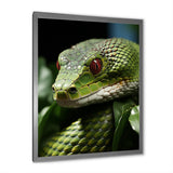 Portrait Of Green Snake Wildlife Photography - Snake Living Room Wall Art