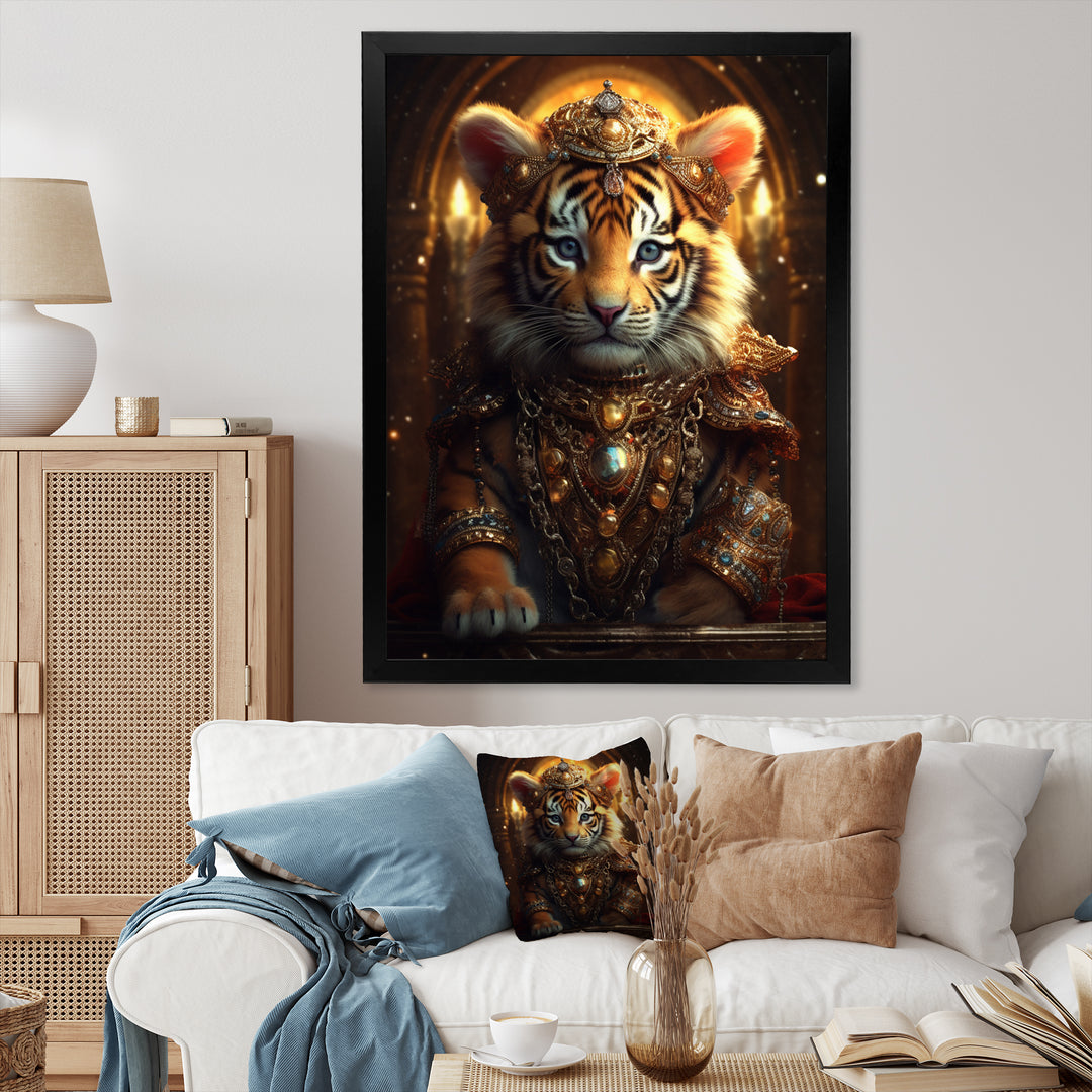 Cute Little Royal Tiger - Tiger Bedroom Wall Art