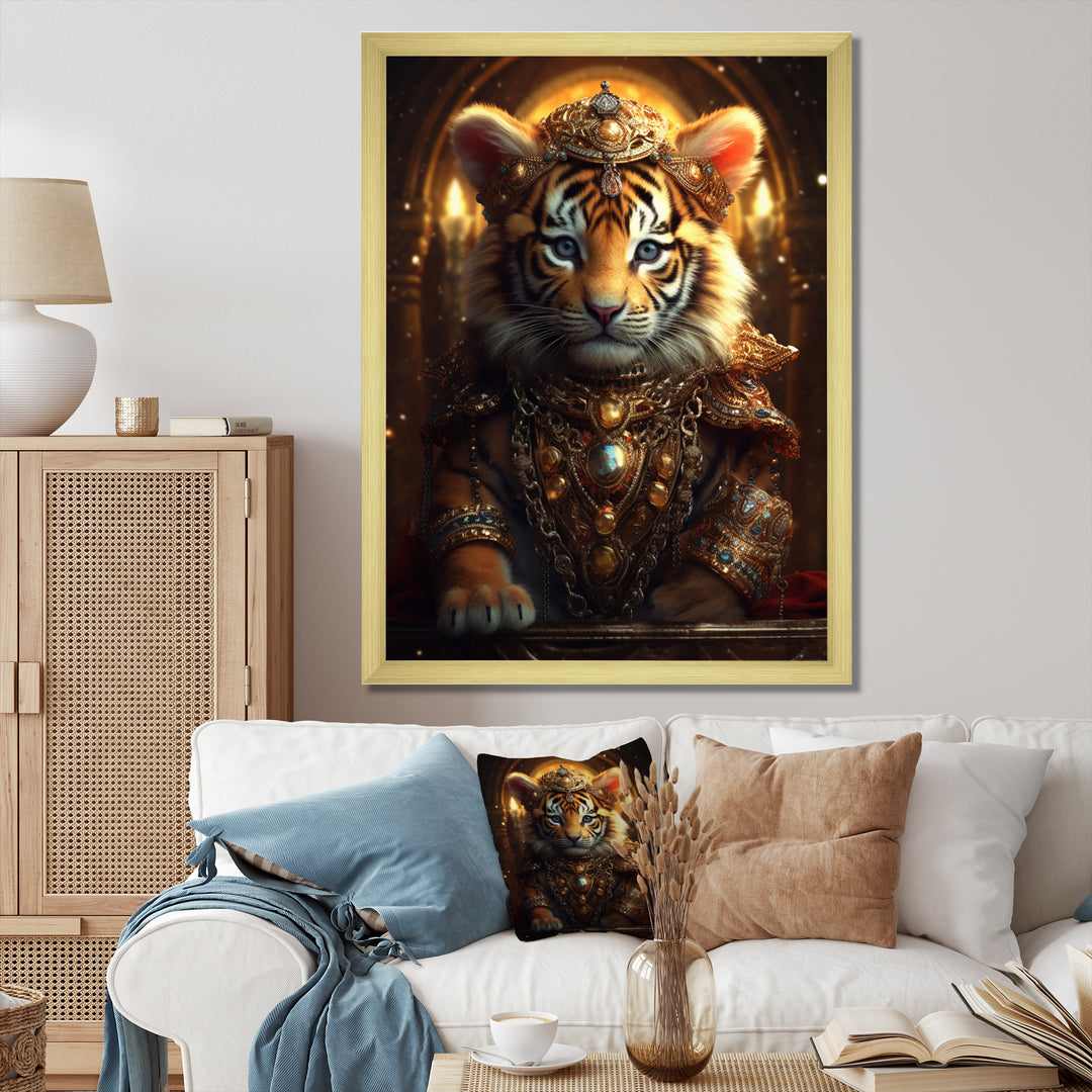 Cute Little Royal Tiger - Tiger Bedroom Wall Art