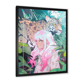 Wild Tiger With Young Girl In The Jungle - Tiger Wall Decor