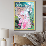 Wild Tiger With Young Girl In The Jungle - Tiger Wall Decor