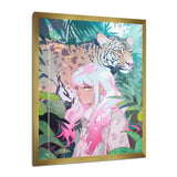 Wild Tiger With Young Girl In The Jungle - Tiger Wall Decor
