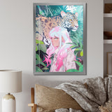 Wild Tiger With Young Girl In The Jungle - Tiger Wall Decor