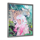 Wild Tiger With Young Girl In The Jungle - Tiger Wall Decor