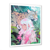 Wild Tiger With Young Girl In The Jungle - Tiger Wall Decor