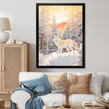 White Wild Wolf In Winter Forest - White Wolf Wall Art