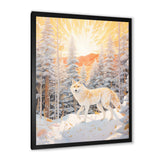 White Wild Wolf In Winter Forest - White Wolf Wall Art