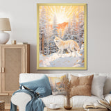 White Wild Wolf In Winter Forest - White Wolf Wall Art