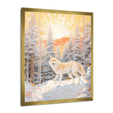 White Wild Wolf In Winter Forest - White Wolf Wall Art