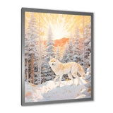 White Wild Wolf In Winter Forest - White Wolf Wall Art