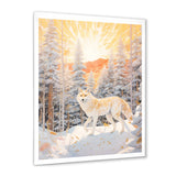 White Wild Wolf In Winter Forest - White Wolf Wall Art