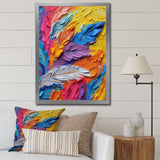 Rough Texture Colorful Feathers Painting - Feathers Large Canvas Wall Art
