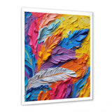 Rough Texture Colorful Feathers Painting - Feathers Large Canvas Wall Art