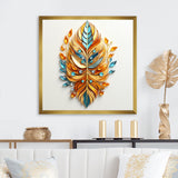 Boho Glam Amber Gold And Turquoise Theater - Feathers Canvas Wall Art
