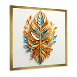 Boho Glam Amber Gold And Turquoise Theater - Feathers Canvas Wall Art