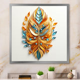 Boho Glam Amber Gold And Turquoise Theater - Feathers Canvas Wall Art