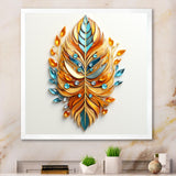 Boho Glam Amber Gold And Turquoise Theater - Feathers Canvas Wall Art
