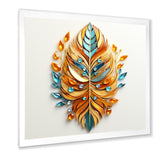 Boho Glam Amber Gold And Turquoise Theater - Feathers Canvas Wall Art