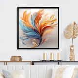 Fractal Boho Feather Amber Orange And Turquoise - Feathers Wall Decor