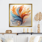 Fractal Boho Feather Amber Orange And Turquoise - Feathers Wall Decor
