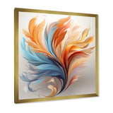 Fractal Boho Feather Amber Orange And Turquoise - Feathers Wall Decor