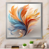 Fractal Boho Feather Amber Orange And Turquoise - Feathers Wall Decor