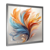 Fractal Boho Feather Amber Orange And Turquoise - Feathers Wall Decor
