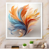 Fractal Boho Feather Amber Orange And Turquoise - Feathers Wall Decor