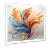 Fractal Boho Feather Amber Orange And Turquoise - Feathers Wall Decor