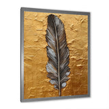 Boho Glam Exquisite Gold Feather Painting - Black Feathers Wall Art
