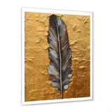 Boho Glam Exquisite Gold Feather Painting - Black Feathers Wall Art