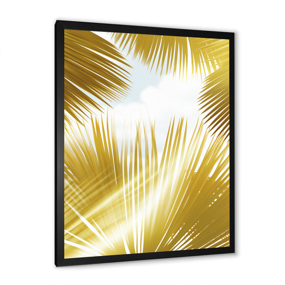 Tropical Golden Palm Leaves - Feathers Home Decor Art