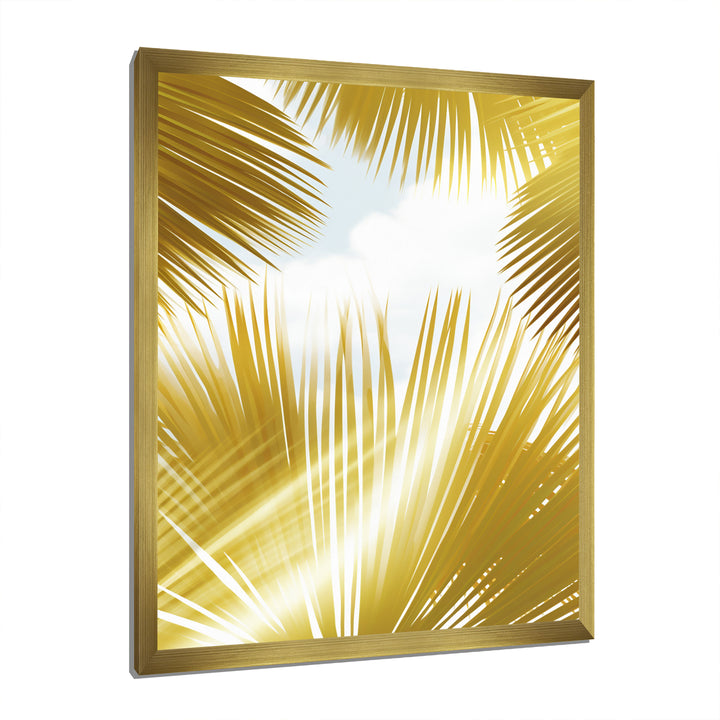 Tropical Golden Palm Leaves - Feathers Home Decor Art