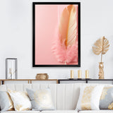 Boho Glam Gold and Pink Feather Elegance - Feathers Living Room Wall Art