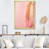 Boho Glam Gold and Pink Feather Elegance - Feathers Living Room Wall Art