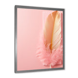 Boho Glam Gold and Pink Feather Elegance - Feathers Living Room Wall Art
