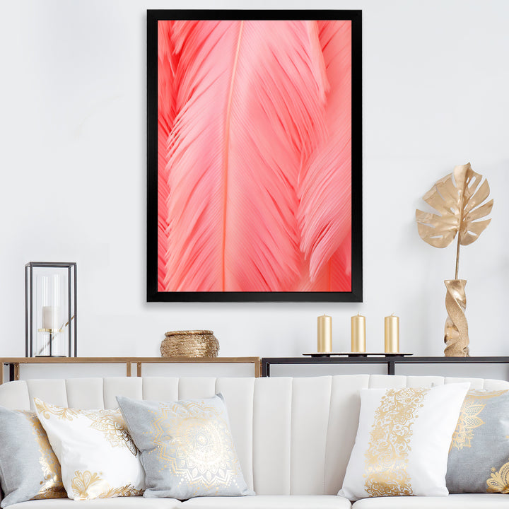 Boho Glam Pink Feather Elegance - Feathers Bedroom Wall Art