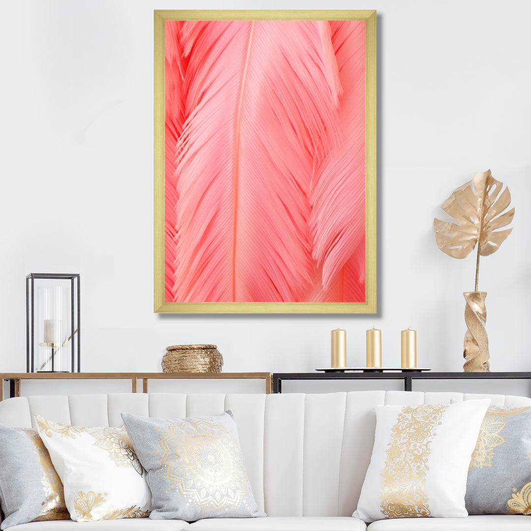 Boho Glam Pink Feather Elegance - Feathers Bedroom Wall Art