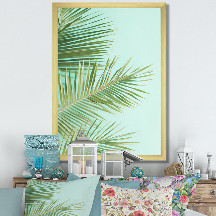 Tropical Palms Leaves Illustration - Feathers Wall Decor
