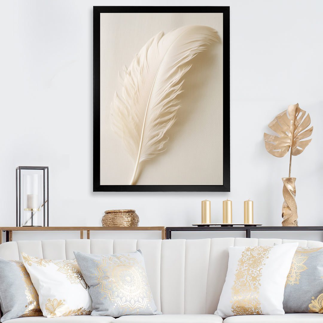 Delicate White Boho Feather - Feathers Wall Decor