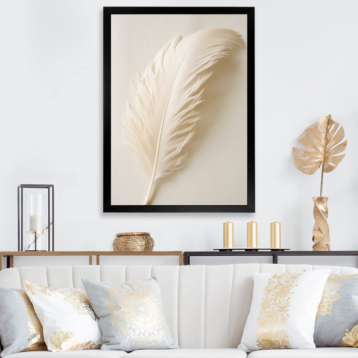 Delicate White Boho Feather - Feathers Wall Decor