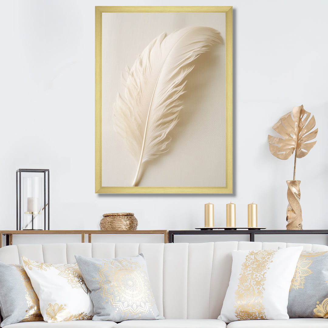 Delicate White Boho Feather - Feathers Wall Decor