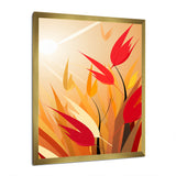 Retro Autumn Leaves In The Meadows - Feathers Wall Art Prints