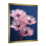 Delicate Pink Dandelion Flowers On Blue Sky - Feathers Wall Art Prints