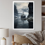 Boat Entering The Fjord - Boat Canvas Wall Art