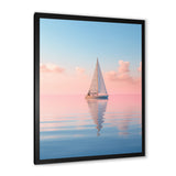 Solitary Sailboat Tranquility Pastel Sunset - Boat Canvas Wall Art
