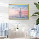 Sailboat Tranquility Pastel Sunset Reflection - Boat Canvas Wall Art