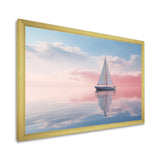 Sailboat Tranquility Pastel Sunset Reflection - Boat Canvas Wall Art