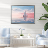 Sailboat Tranquility Pastel Sunset Reflection - Boat Canvas Wall Art