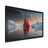 Red Sailboat Arctic Tranquility - Boat Canvas Wall Art